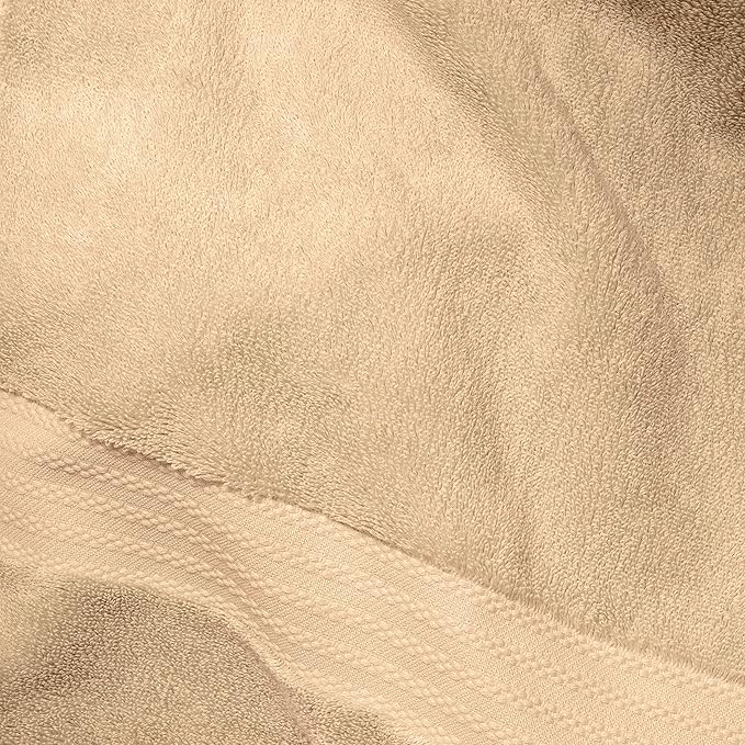 Fabdreams 100% Organic Cotton Bath Sheet Set of 2 700 GSM Oversized Towels Ultra Soft Plush Absorbent Durable Skin-Friendly Spa Hotel Premium Comfort Large 36 x 70 in Dune Tan