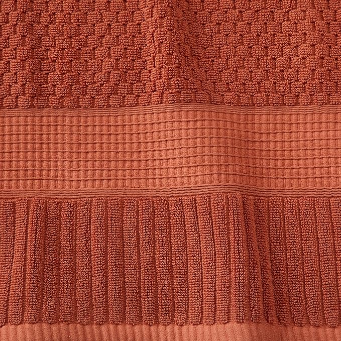 NY Loft 100% Cotton 2 Pack Bath Sheet Towel Set | Extra Large Oversize Bath Towels | Absorbent & Quick-Dry | Textured and Durable Cotton | Baked Clay