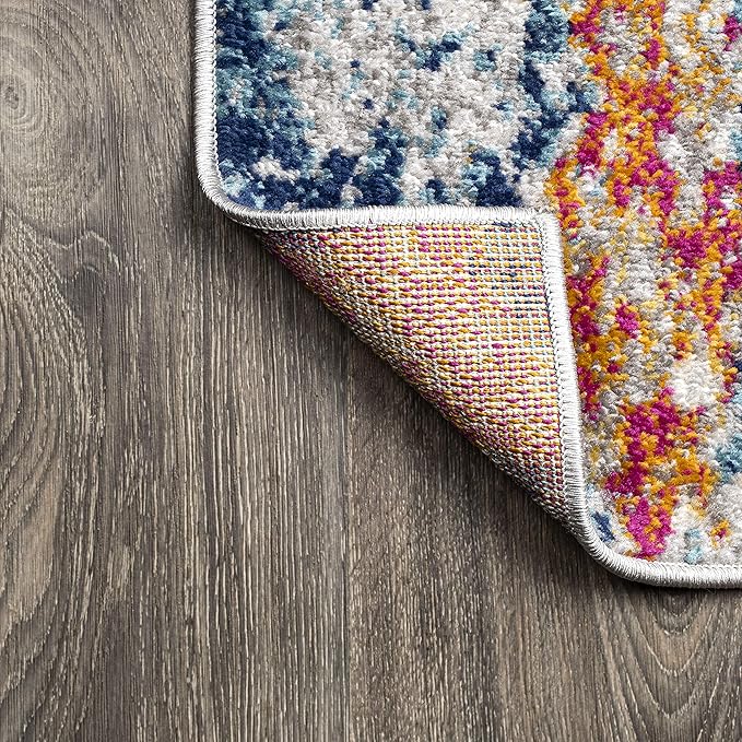 JONATHAN Y Sunset Modern Abstract Blue/Multi Runner Rug, 2x8, Contemporary, Transitional, Easy-Cleaning for Living Room, Bedroom, Kitchen, Pet Friendly, Non-Shedding (CTP114A-28)