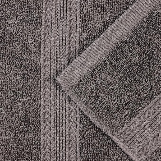 Superior Eco-Friendly Cotton 12-Piece Face Towel/Washcloth Set, Small, Fast Drying Towels for Face, Spa, Resort, Hotel, Hand, Shower, Guest Bathroom, Home, Airbnb, Apartment Essentials, Graphite