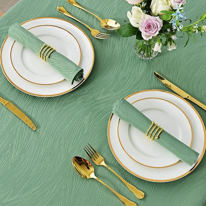 maxmill Jacquard Cloth Napkins 20 x 20 Inch Swirl Pattern Soft Comfortable and Luxury Serviette for Family Dinners Weddings Parties and Banquets Set of 4 Pieces Sage Green