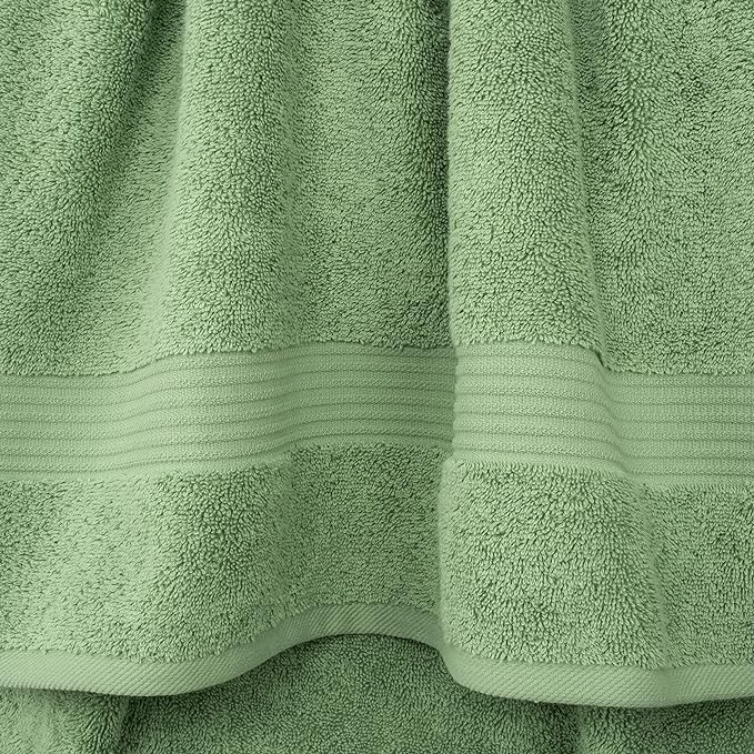 Cotton Paradise 6 Piece Towel Set 100% Cotton Soft Absorbent Turkish Towels for Bathroom 2 Bath Towels 2 Hand Towels 2 Washcloths Sage Green Towel Set