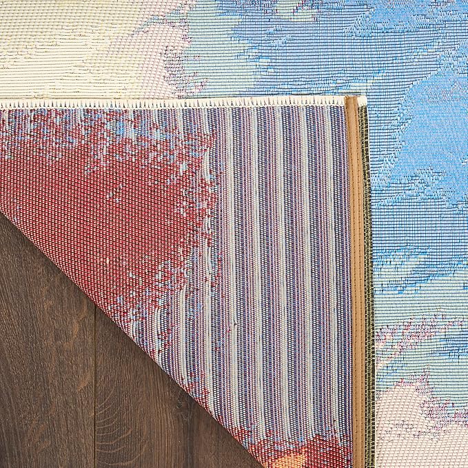 Nourison Home Color Splash Ivory Multicolor 4' x 6' Area Rug - Easy Clean, Non Shedding, Bed Room, Living Room, Dining Room, Kitchen (4' x 6')