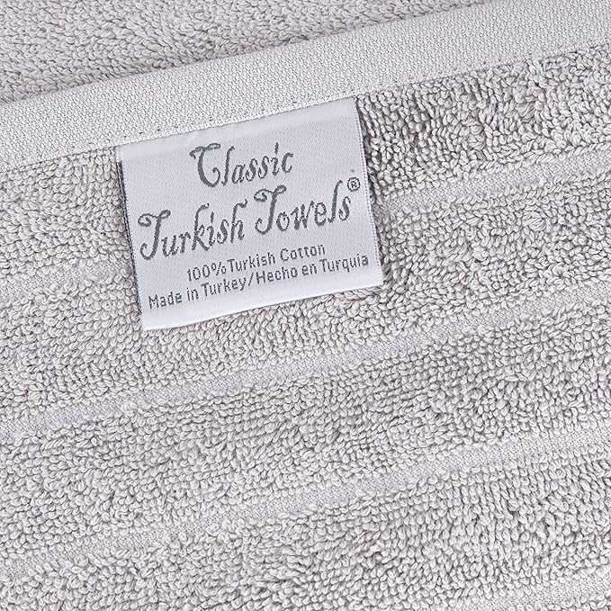 Classic Turkish Towels CTT Luxury Hand Towels for Bathroom Set of 4, 100% Turkish Cotton, Quick Dry & Comfy Towels for Hotel & Spa, Highly Absorbent | 20"x32" (Platinum)