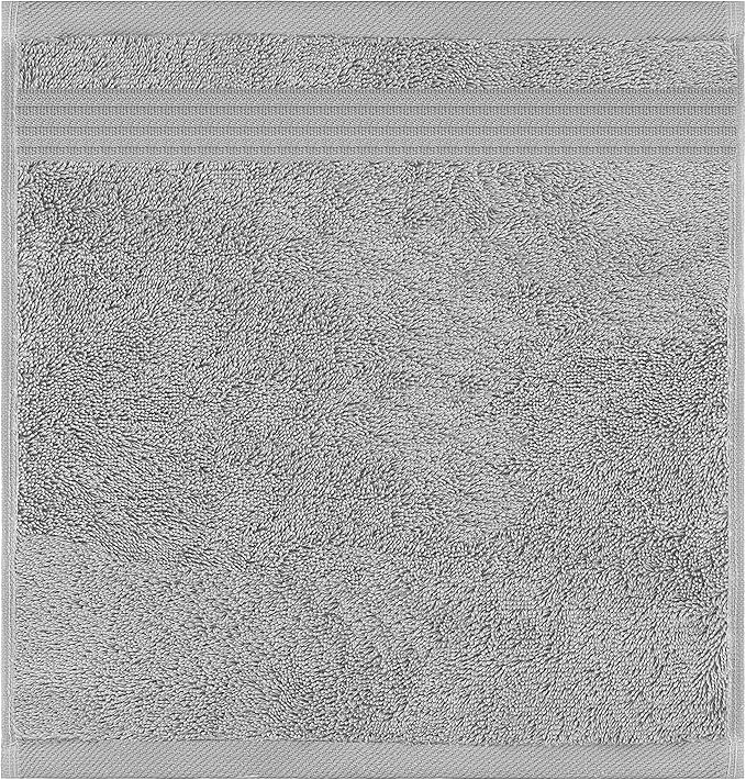 American Veteran Towel, 100% Cotton Turkish Washcloths for Bathroom Essentials 4 Pack, Soft Absorbent Wash Cloths Quick Drying Small Towels Washrags, Light Grey