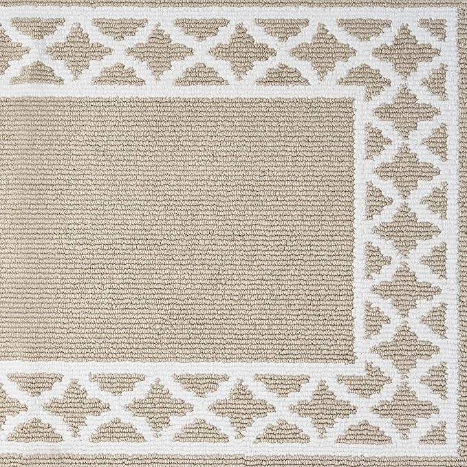 Nautica – Runner Rug 2 Piece Set | Indoor Runners for Hallways and Entry Rugs| Non-Skid Entry and Kitchen Door Mat| Machine Washable Carpet Rugs | 2'2" x 3'9" and 2'2" x 5' | Trellis Beige
