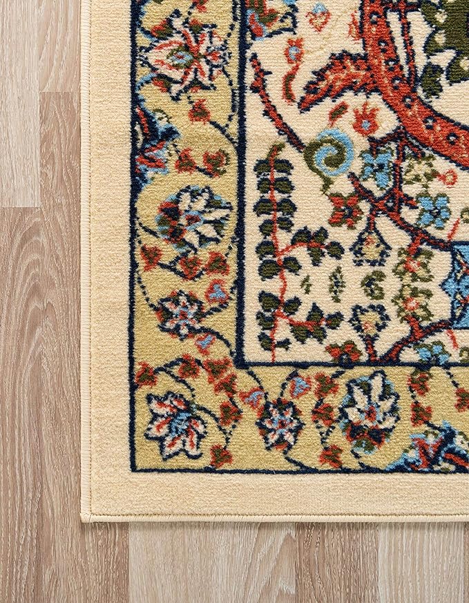 Unique Loom Espahan Collection Area Rug - Cape Cod (9'x 12' Rectangle, Cream/ Black)