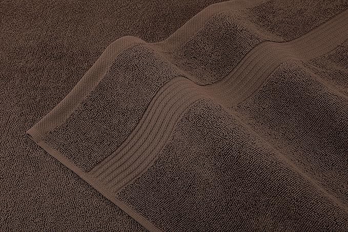 American Veteran Towel, 100% Cotton Turkish 6 Piece Towel Set, Luxury Towels Set of 6 for Bathroom Essentials, 2 Bath Towels 2 Hand Towels 2 Washcloths, Brown