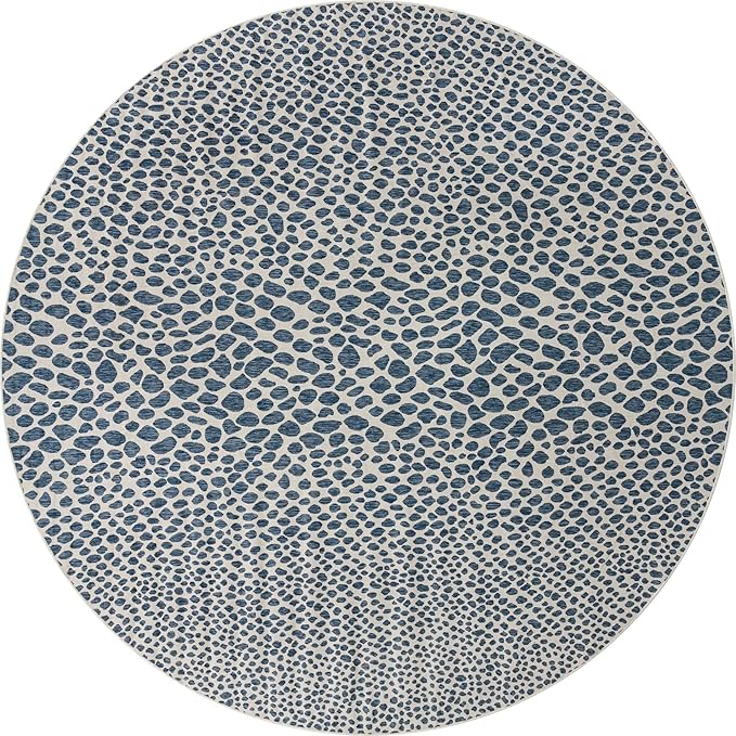 Unique Loom Jill Zarin Outdoor Collection Area Rug - Cape Town (13' Round, Blue/ Olive)