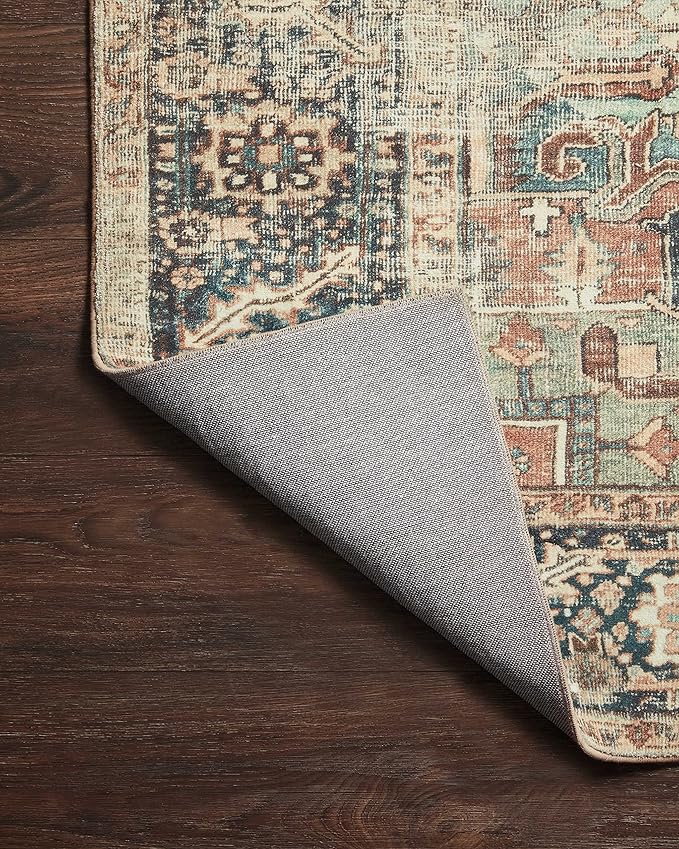 Loloi Margot Collection MAT-02 Terracotta/Lagoon 5'-0" x 7'-6" Area Rug feat. CloudPile, No-Shed Easy Clean Large Patterned Area Rug for Living Room, Bedroom, Dining Area