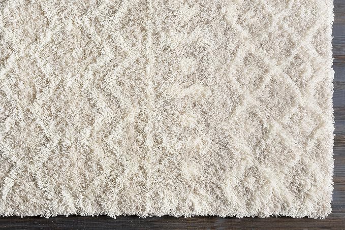 Livabliss Hapsburg Moroccan Shag Area Rug, 6'7" Square, Beige