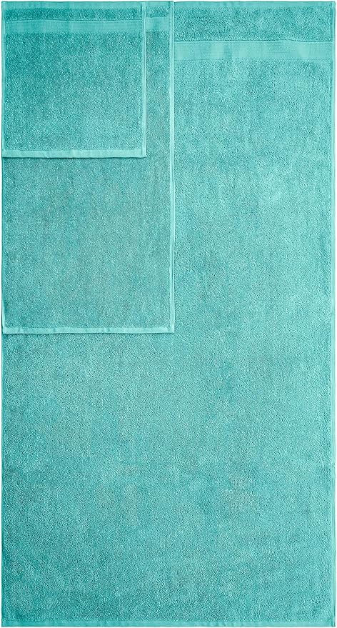 American Veteran Towel, 6 Piece Towel Set for Bathroom, 100% Cotton Turkish Bathroom Towels, 2 Bath Towels 2 Hand Towels 2 Washcloths, Turquoise Blue