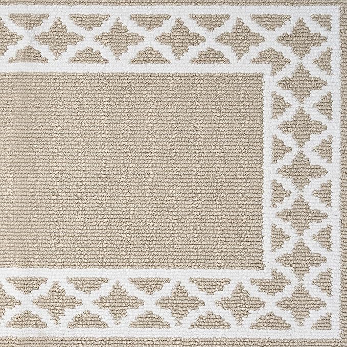 Nautica – Runner Rug | Indoor Runners for Hallways and Entry Rugs| Non-Slip and Non-Skid Entry and Kitchen Door Mat| Machine Washable Entryway Carpet Rugs | 2'2" x 3'9" | Trellis Beige