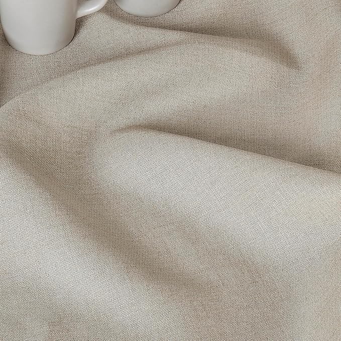 D'Moksha Homes Natural Linen Tablecloth for Rectangle Tables 60 x 84 Inch - Classic Hemstitch 100% Pure Linen Natural Table Cloth - Machine Washable Dining Tablecloth for Christmas, Holiday, New Year