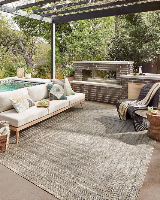 Loloi Dawn Collection Indoor/Outdoor DAW-01 Natural 7'-8" x 10' Area Rug