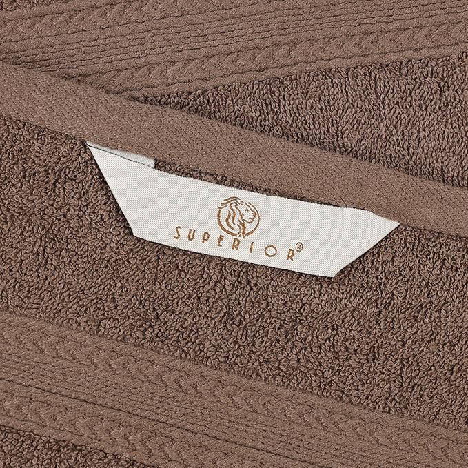 Superior Eco-Friendly Cotton 8-Piece Towel Set, Bathroom, Shower, Quick Dry Home Essentials, Lightweight, Sustainable Towels, 2 Bath, 2 Hand, 4 Face Towels, Washcloth, Highly Absorbent, Coffee