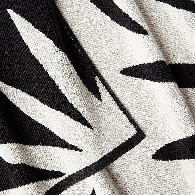 Laguna Beach Textile Co. Tropical Cabana Beach Towel - Oversized, Plush 630 GSM Cotton - Agave Vanilla