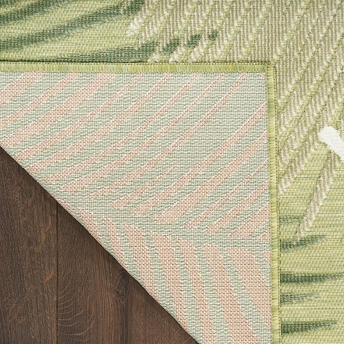 Nourison Home Suncoast Green 7'10" x 9'10" Area Rug - Easy Clean, Non Shedding, Bed Room, Living Room, Dining Room, Kitchen (8' x 10')