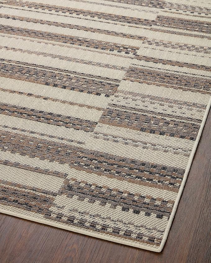 Loloi Rainier Collection RAI-08 Ivory/Taupe 2'-3" x 7'-7" Runner Rug