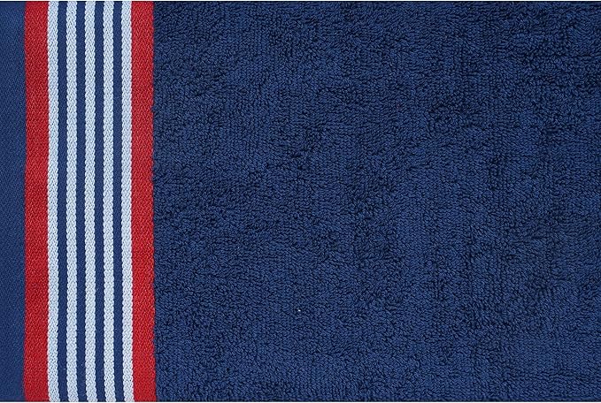 CASA COPENHAGEN He & She 6 Pieces Towel Set- American Blue + Red, 550 GSM 2 Bath Towel 2 Hand Towel 2 Washcloth, Designed in Denmark Made of Soft Egyptian Cotton for Bathroom, Kitchen & Shower
