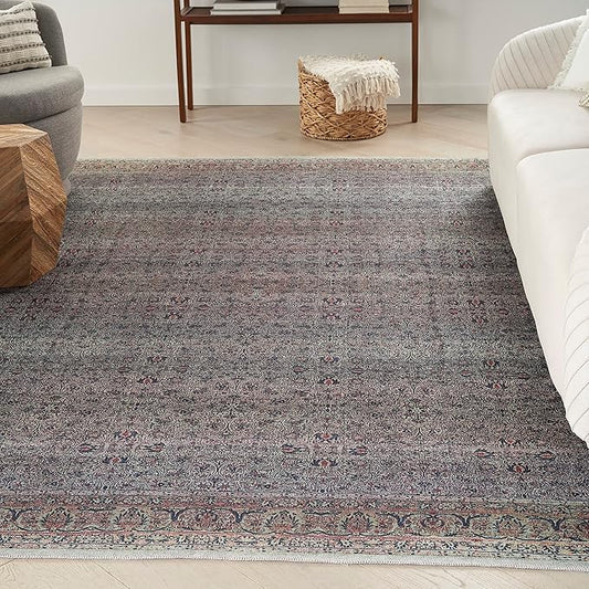 Nourison Home Brilliance Machine Washable Vintage Ivory/Brick 5'3" x 7'3" Area-Rug-Easy-clean, Non Shedding, Bed Room, Living Room, Dining Room, Kitchen (5x7)