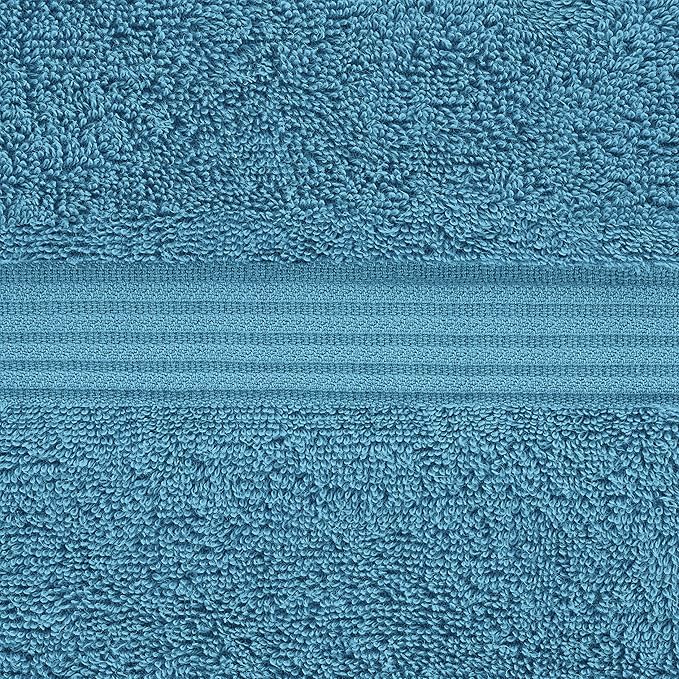 American Veteran Towel, 100% Cotton Turkish Washcloths for Bathroom Essentials 4 Pack, Soft Absorbent Wash Cloths Quick Drying Small Towels Washrags, Sky Blue