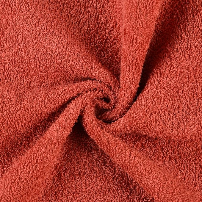 Superior Eco-Friendly Cotton 4-Piece Bath Towel Set, Large Towels for Bath, Shower, Pool, Master and Guest Bathroom, Home Essentials, Quick Drying, Soft Body Towels for Adults and Kids, Rust