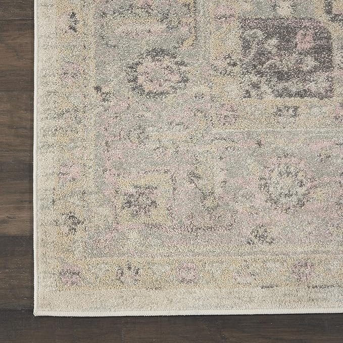 Nourison Home Tranquil Ivory Pink 8'10" x 11'10" Area Rug - Easy Clean, Non Shedding, Bed Room, Living Room, Dining Room, Kitchen (9' x 12')