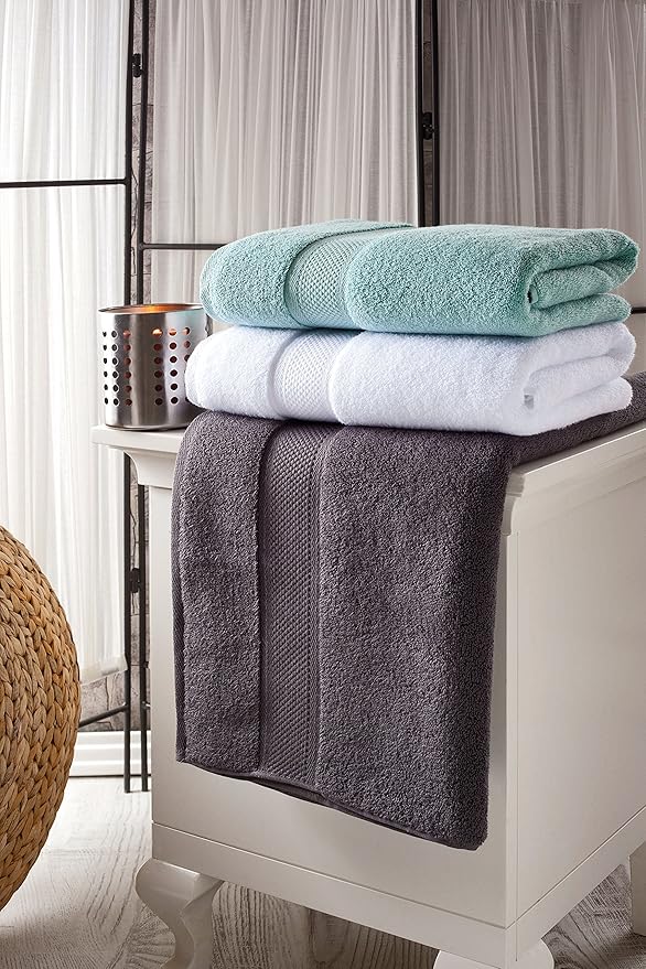 BAGNO MILANO Turkish Towels, Ultra Soft, Plush Luxury Turkih Cotton Bath Towels, Quick Dry Towel Set Made in Turkey (Mint Green, 6 Pcs Towel Set)