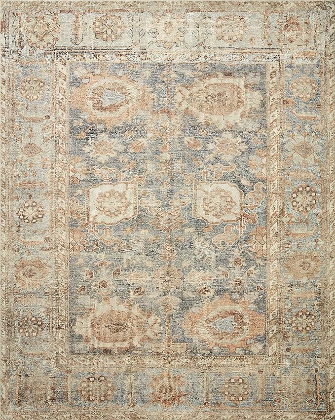 Loloi Margot Collection MAT-03 Ocean/Spice 2'-6" x 11'-6" Runner Rug feat. CloudPile, No-Shed Easy Clean Large Patterned Area Rug for Living Room, Bedroom, Dining Area