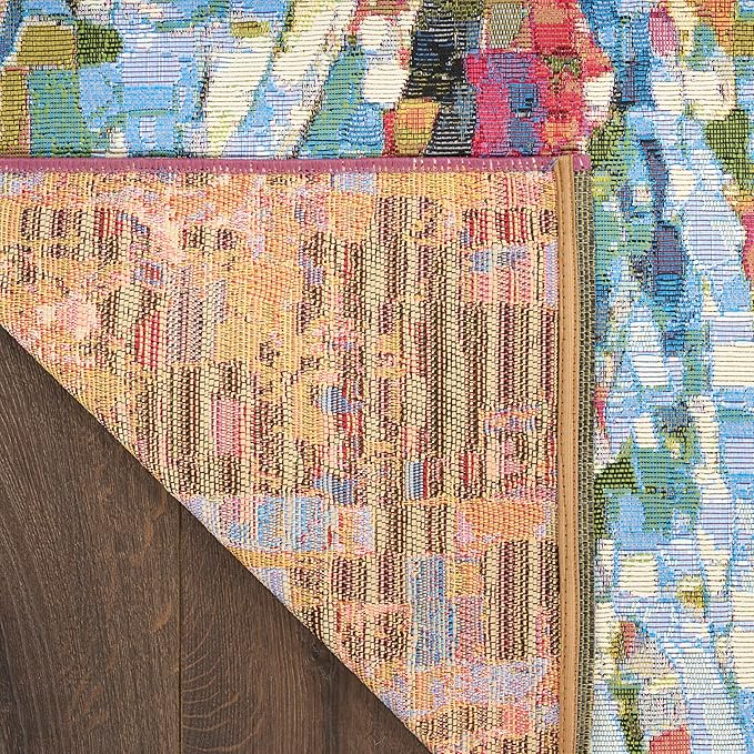 Nourison Home Color Splash Multicolor 9' x 12' Area Rug - Easy Clean, Non Shedding, Bed Room, Living Room, Dining Room, Kitchen (9' x 12')