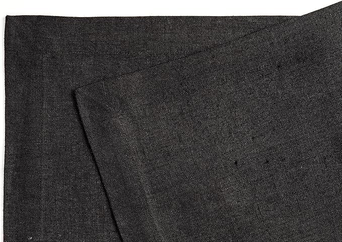 Solino Home Linen Black Placemats Set of 4 - 100% Pure Linen Placemats 14 x 19 Inch for Winter, Holiday, New Year - Fete