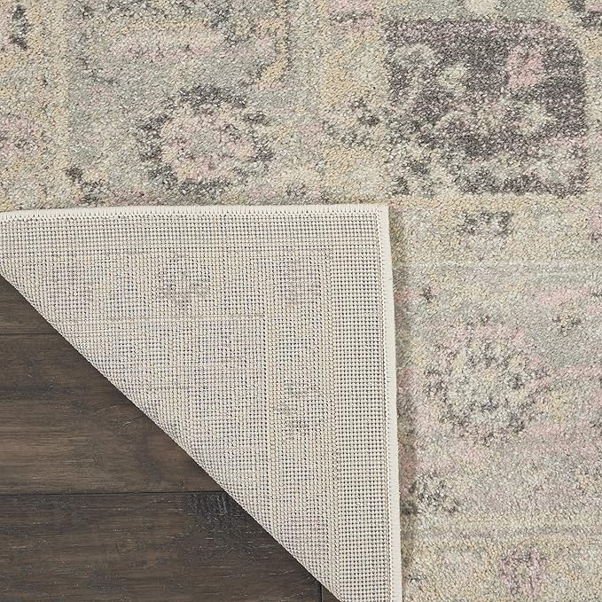 Nourison Home Tranquil Ivory Pink 8'10" x 11'10" Area Rug - Easy Clean, Non Shedding, Bed Room, Living Room, Dining Room, Kitchen (9' x 12')
