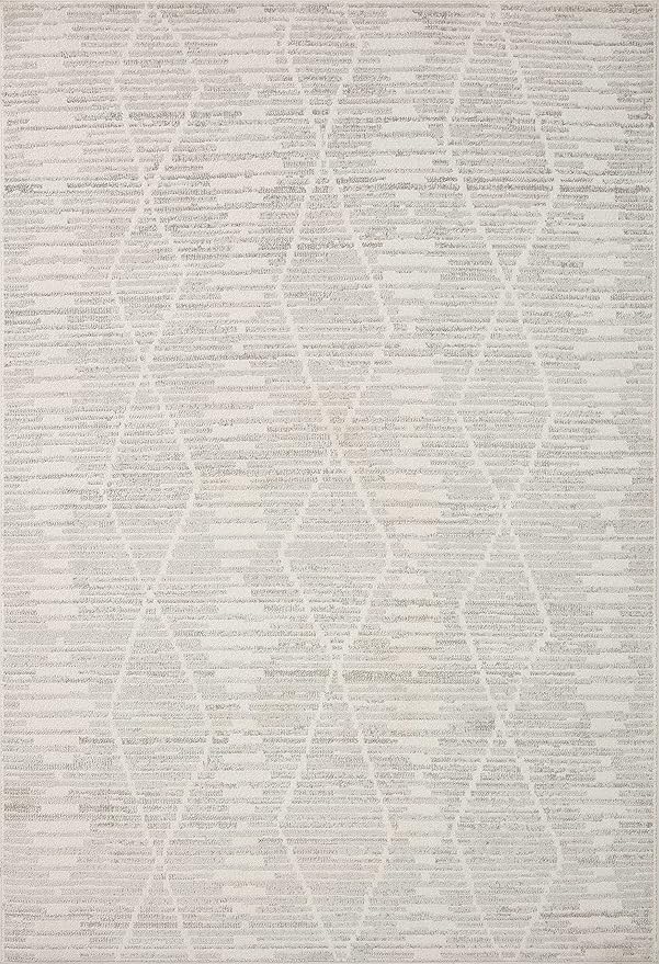 Loloi Kamala Collection KAM-02 Ivory/Silver 2'-7" x 10'-0" Runner Rug