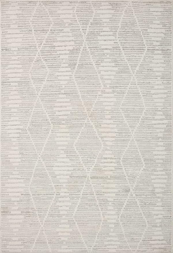 Loloi Kamala Collection KAM-02 Ivory/Silver 2'-3" x 3'-10" Accent Rug