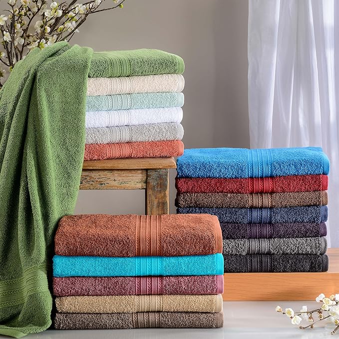 Superior Eco-Friendly Cotton 2-Piece Bath Sheet Set, Oversized Towels for Adults and Kids, Body Towels for Shower, Bath, Quick Dry, Resort, Bathroom Basics, Home, Apartment Essentials, Camel