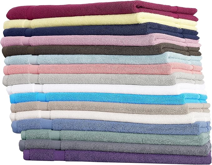 SALBAKOS 100% Turkish Cotton Bath Mat Set 2-Piece - 20x34 inch, Premium Quality Hotel & Spa Collection, Soft, Absorbent, Long Lasting, Durable Bathroom Rugs | Made in Turkey (Rose, 2 Bath Mats)