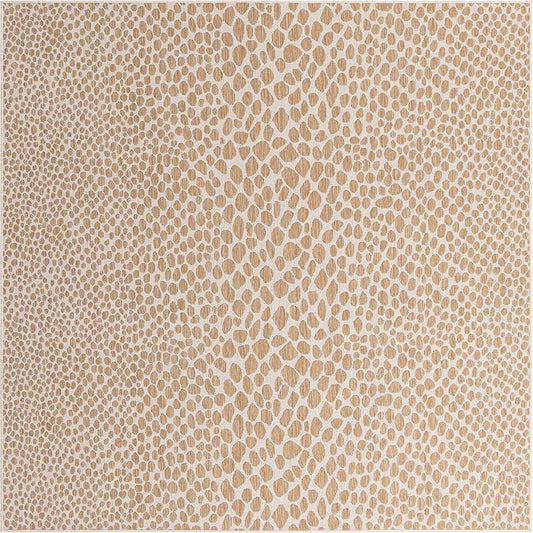 Unique Loom Jill Zarin Outdoor Collection Area Rug - Cape Town (7' 10'' Square, Dark Beige/ Ivory)
