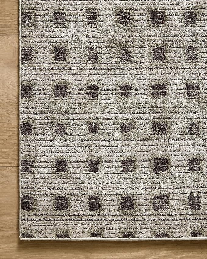 Loloi Jeremiah Brent Bleecker Collection BLE-06 Silver/Charcoal 7'-10" x 10' Area Rug