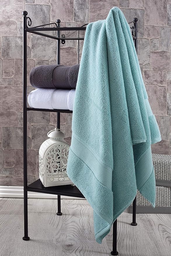 BAGNO MILANO Turkish Towels, Ultra Soft, Plush Luxury Turkih Cotton Bath Towels, Quick Dry Towel Set Made in Turkey (Lavender Purple, 6 Pcs Towel Set)