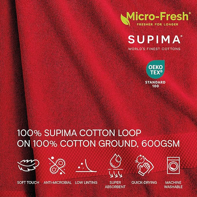 Lacoste Heritage 100% Supima Cotton Wash Cloth, Formula One, 13" x 13" – Highly Absorbent & Quick Drying, Premium Super Soft Bath Towel, Bathroom Essential, Gift for All Occasions, Machine Washable