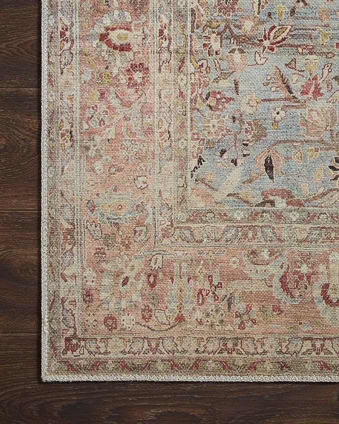 Loloi Adrian Collection ADR-06 Ocean/Clay 2'-6" x 7'-6", .19" Thick Runner Rug