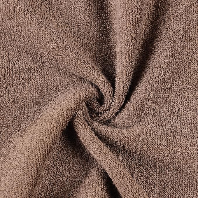 Superior Eco-Friendly Cotton 8-Piece Towel Set, Bathroom, Shower, Quick Dry Home Essentials, Lightweight, Sustainable Towels, 2 Bath, 2 Hand, 4 Face Towels, Washcloth, Highly Absorbent, Coffee