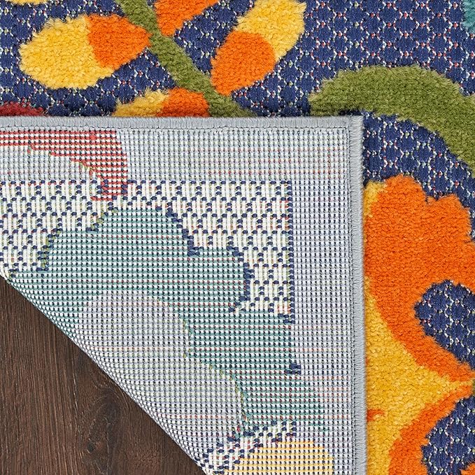 Nourison Home Aloha Navy Multicolor 7'10" x 10'6" Area Rug - Easy Clean, Non Shedding, Bed Room, Living Room, Dining Room, Kitchen (8' x 11')