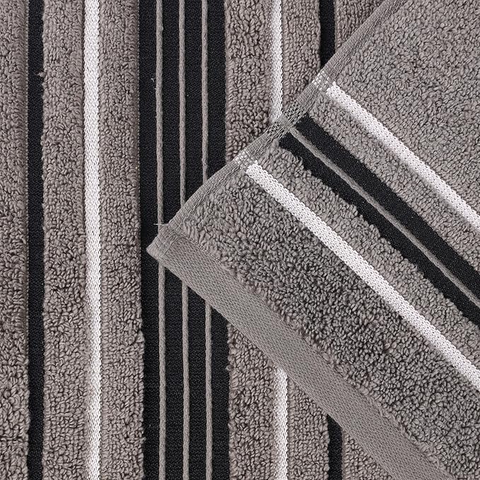 Superior Cotton Hand Towel Set, Small Towels, Plush Soft Absorbent Bathroom Basics, Home Essentials, Spa, Salon, Hotel, Kitchen, Luxury Quick Drying, Zero-Twist, Solid, Sadie Collection, Charcoal