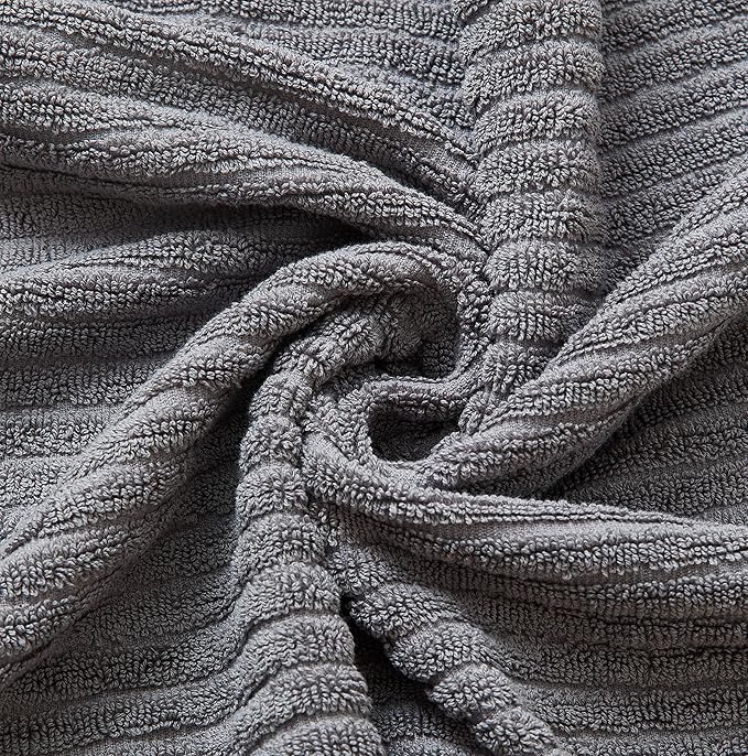 Nautica - Bath Towels, 100% Soft & Absorbent Fluffy Cotton, Highly Absorbent & Quick Dry, Medium Weight Bathroom Towels (Signature Grey, 6 Piece)