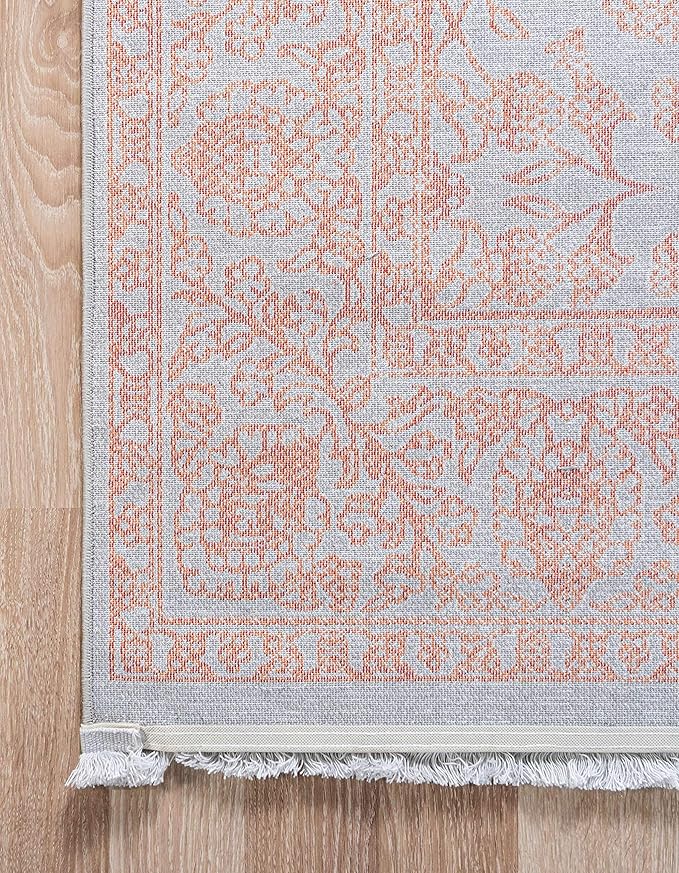 Unique Loom Traditional Classic Intricate Design with Distressed Vintage Detail, Area Rug, 3' 3 x 5' 3 Rectangular, Terracotta/Gray