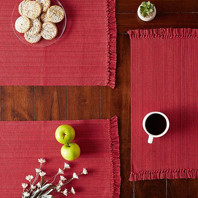 DII Variegated Tabletop Collection, Dining Set, Tango Red, 8 Piece