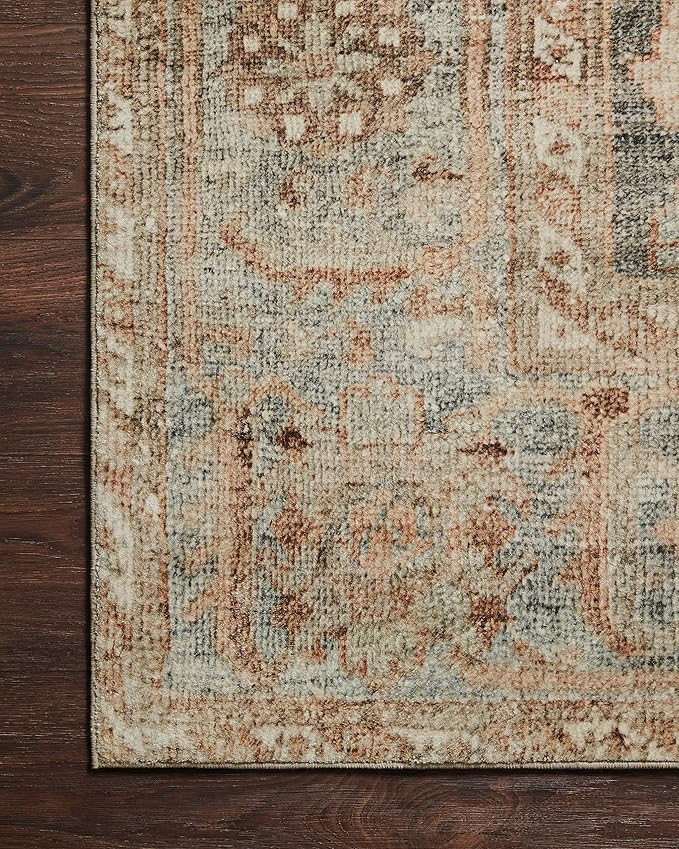 Loloi Margot Collection MAT-03 Ocean/Spice 2'-0" x 5'-0" Accent Rug feat. CloudPile, No-Shed Easy Clean Large Patterned Area Rug for Living Room, Bedroom, Dining Area