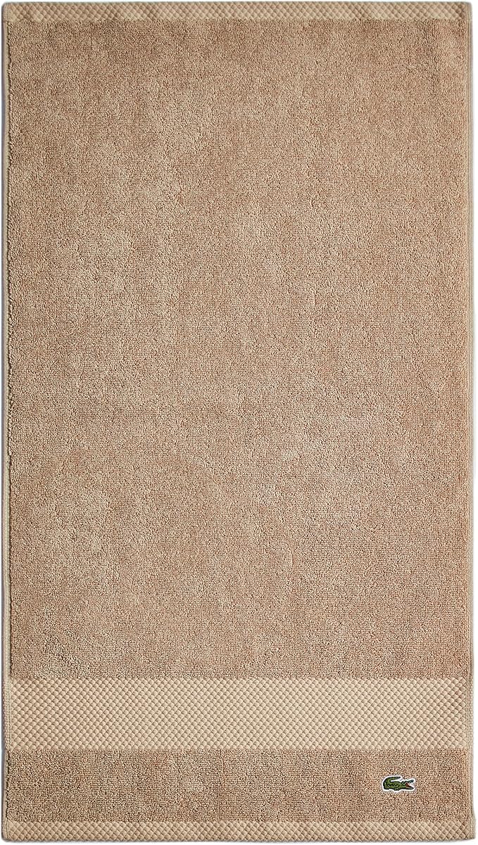 Lacoste Heritage 100% Supima Cotton Hand Towel, Sand, 16" x 30" – Highly Absorbent & Quick Drying, Premium Super Soft Bath Towel, Bathroom Essential, Gift for All Occasions, Machine Washable